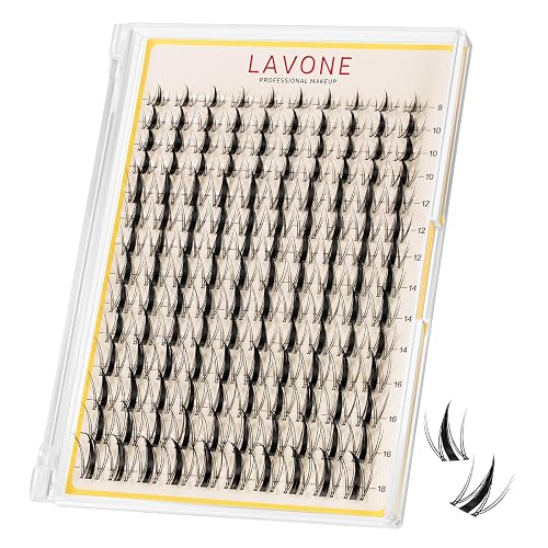LAVONE Lash Clusters, 140Pcs D Curl 8-18mm - Refill Tray